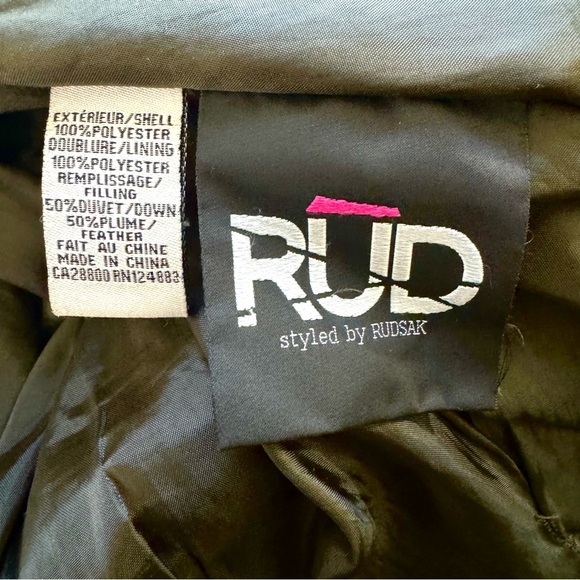 RUDSAK GREEN COAT FEATHER AND DOWN WINTER COAT RUD BY RUDSAK COAT SIZE XL - Picture 16 of 17